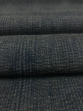 Load image into Gallery viewer, 1.6 Yard Designer Navy Blue Charcoal Gray MCM Mid Century Modern Chenille Upholstery Fabric WHS 4589
