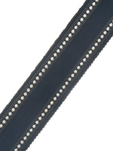 Load image into Gallery viewer, 2.75&quot; Navy Blue White Embroidered Drapery Tape Trim
