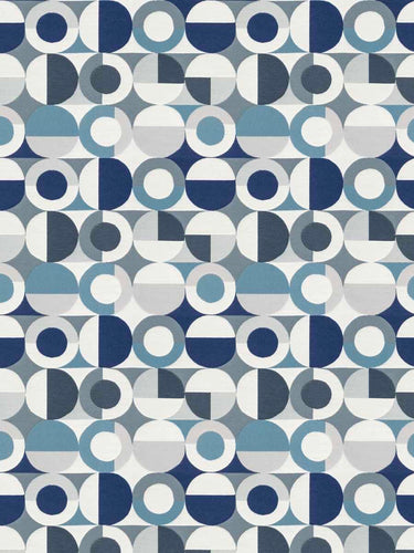 Bella Dura Indoor Outdoor Marvista Geometric Abstract Navy Blue Grey Upholstery Drapery Fabric FB