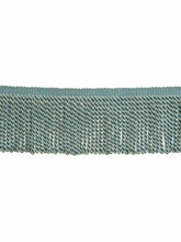 Load image into Gallery viewer, 4.75" Wide Aqua Blue Beige Tassel Bullion Fringe Trim