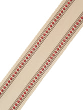 Load image into Gallery viewer, 2.75&quot; Beige Rusty Red Taupe Embroidered Drapery Tape Trim