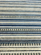 Load image into Gallery viewer, Arc Com Morocco Navy Blue Grey Water &amp; Stain Resistant Stripe Chenille Upholstery Fabric STA 5131