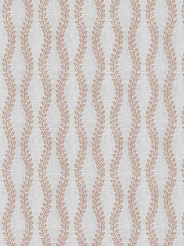 Linen Cotton Cream Blush Pink Embroidered Drapery Fabric