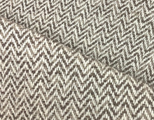 Load image into Gallery viewer, Designer Performance Water and Stain Repellent Taupe Cream Brown Herringbone Upholstery Fabric