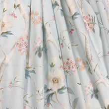 Load image into Gallery viewer, Blue Green Blush Pink Cream Floral Cotton Sateen Upholstery Drapery Fabric