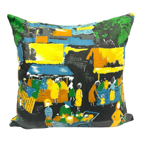 21” X 21” Pillow Cover in Vintage Abstract Cotton Fabric