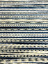 Load image into Gallery viewer, Arc Com Morocco Navy Blue Grey Water &amp; Stain Resistant Stripe Chenille Upholstery Fabric STA 5131