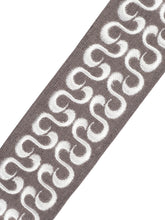 Load image into Gallery viewer, 2.75&quot; Wide Grey White Embroidered Drapery Tape Trim