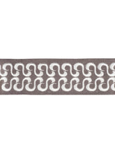 Load image into Gallery viewer, 2.75&quot; Wide Grey White Embroidered Drapery Tape Trim