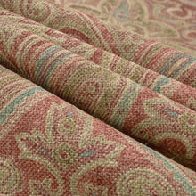 Load image into Gallery viewer, Cotton Linen Beige Blue Aqua Rose Pink Damask Upholstery Drapery Fabric FB