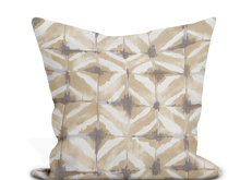 Load image into Gallery viewer, Custom Pillow Cover in Abstract Geometric Thibaut Water Blocks in Beige - One Side