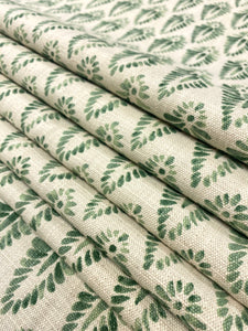 Designer Water & Stain Resistant Beige Green Leaf Botanical Upholstery Drapery Fabric STA 5075