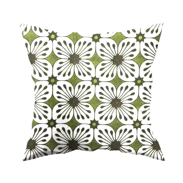 Quadrille Barbados Batik Jungle Green Brown on Vellum Suncloth Indoor Outdoor Pillow Cover