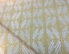 Load image into Gallery viewer, Lemon Yellow Ivory Geometric Abstract Outdoor Upholstery Fabric