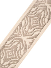 Load image into Gallery viewer, 2.5" Wide Ivory Taupe Embroidered Animal Pattern Drapery Tape Trim