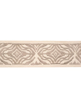 Load image into Gallery viewer, 2.5" Wide Ivory Taupe Embroidered Animal Pattern Drapery Tape Trim