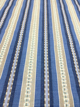 Load image into Gallery viewer, kravet 33150-5 Blue Taupe Cream Cotton Stripe Upholstery Fabric STA 5091