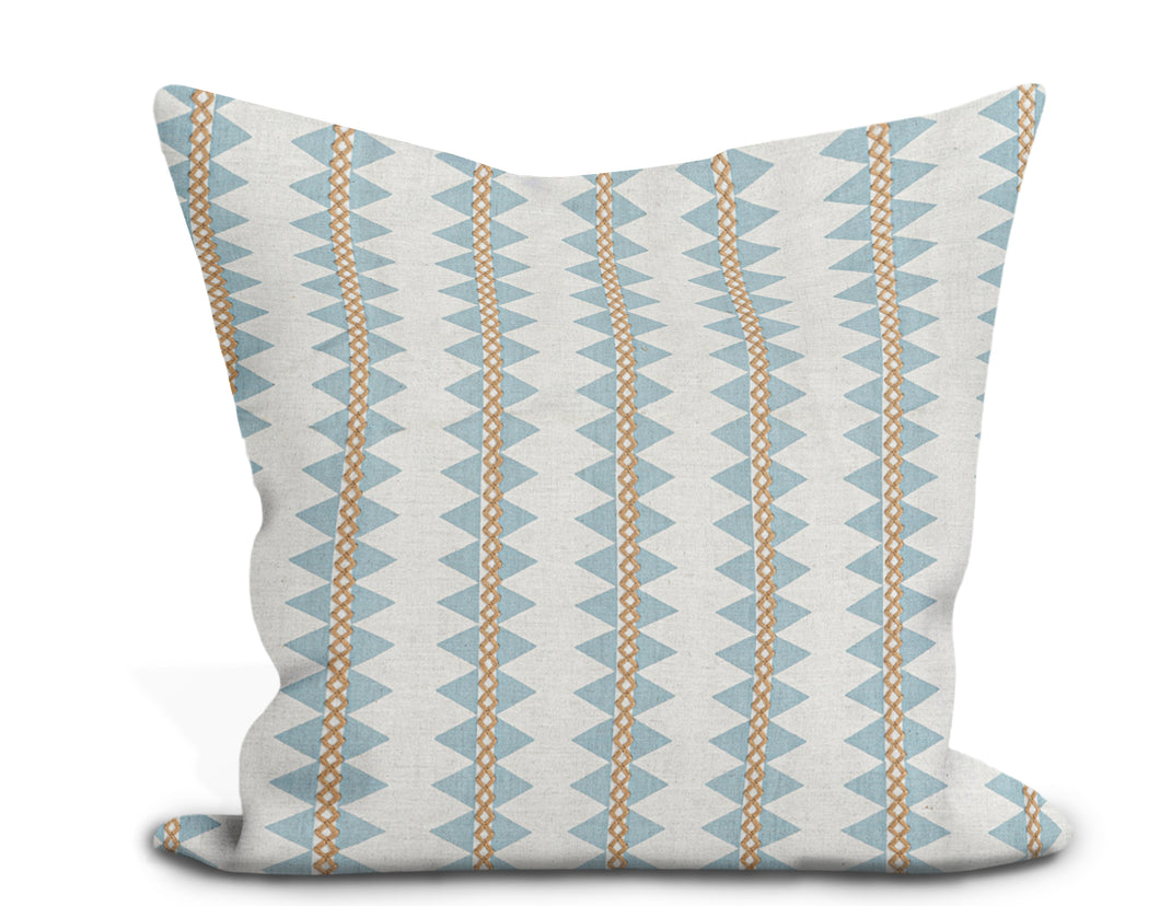 Thibaut Reno Stripe Embroidery Pillow