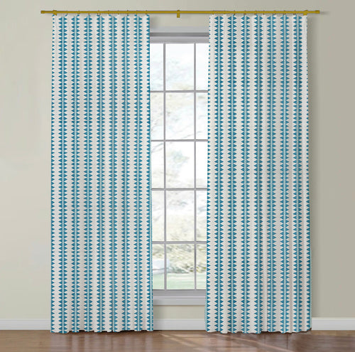 Thibaut Reno Stripe Embroidery Side Drapery Panel