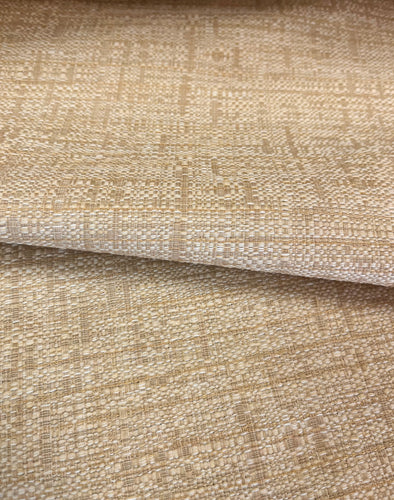 Wheat Beige MCM Mid Century Modern Woven Nubby Tweed Upholstery Fabric