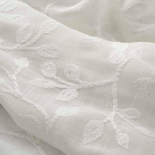 Load image into Gallery viewer, 112” Wide Semi Sheer Cream Floral Embroidered Drapery Fabric FB