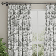Load image into Gallery viewer, Ivory Grey French Country Toile Drapery Upholstery Fabric