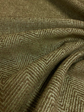Load image into Gallery viewer, Designer Water &amp; Stain Resistant Seafoam Green Olive Herringbone Chenille Upholstery Fabric WHS 4625