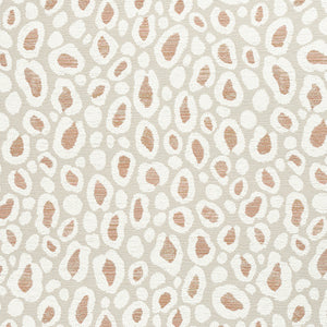 Remnant Thibaut Kenzo Clay Ivory Coral Animal Pattern Cheetah Indoor Outdoor Upholstery Fabric