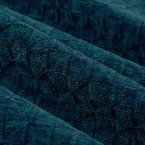 Teal Blue Geometric Matelasse Chenille Upholstery Fabric FB