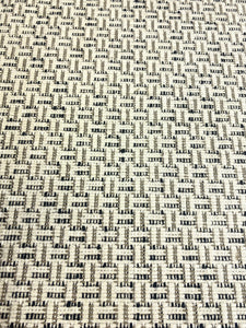 1.6 Yard Designer Water Stain Resistant Cream Black Taupe Geometric Chenille Upholstery Fabric STA 5199