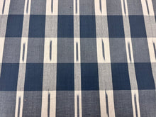 Load image into Gallery viewer, Remnant Thibaut Ellastone Check Navy Cotton Fabric