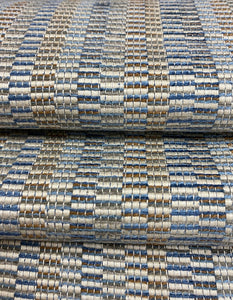 Kravet Crypton 34694-521 Mustard Cream Navy Blue Brown Geometric Water & Stain Resistant Upholstery Fabric WHS 5147