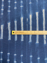 Load image into Gallery viewer, Bennison Onikoko Indigo Mudcloth Stripe Linen Upholstery Drapery Fabric WHS 5108