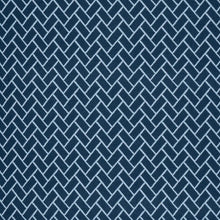 Load image into Gallery viewer, 1.4 Yard Remnant Thibaut Cobblestone Marine Stain Resistant Navy Blue Geometric Upholstery Fabric STA 5120