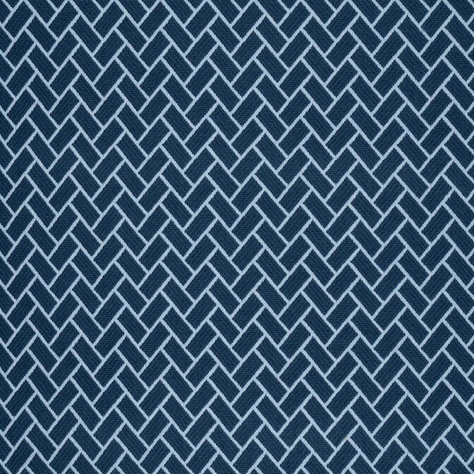 1.4 Yard Remnant Thibaut Cobblestone Marine Stain Resistant Navy Blue Geometric Upholstery Fabric STA 5120