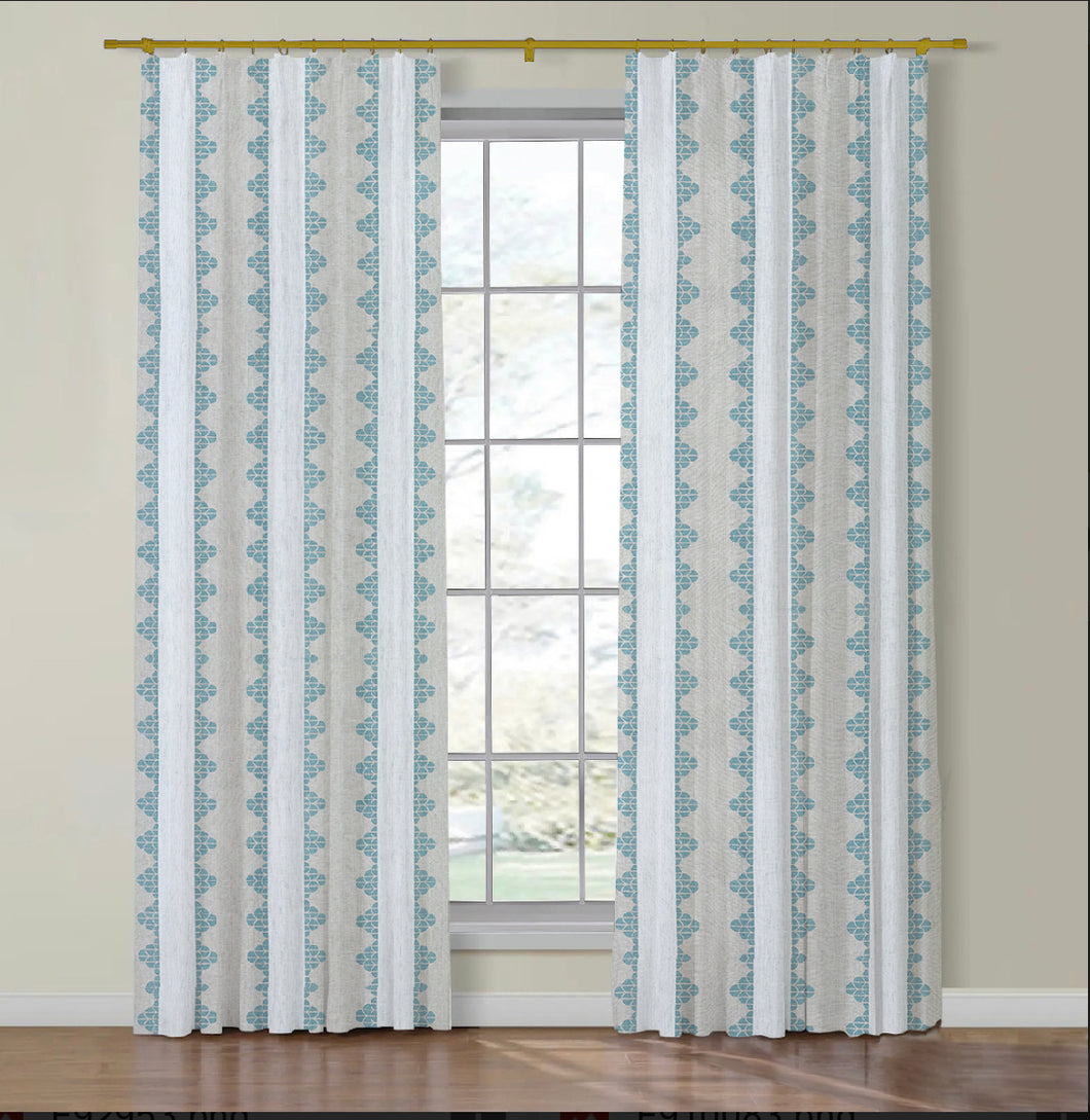 Thibaut Dhara Stripe Side Drapery Panels