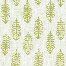 Load image into Gallery viewer, Cream Lime Green Small Print Botanical Linen Drapery Fabric FB