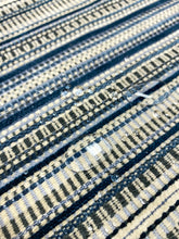 Load image into Gallery viewer, Arc Com Morocco Navy Blue Grey Water &amp; Stain Resistant Stripe Chenille Upholstery Fabric STA 5131
