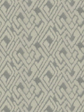 Load image into Gallery viewer, Beige Grey Geometric Abstract Ikat Chenille Upholstery Fabric FB