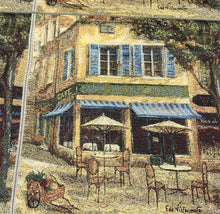 Load image into Gallery viewer, French Cafe Bistro Country Scene Cotton Tapestry Upholstery Fabric WHS 5183