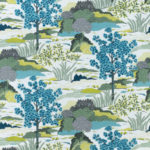 Set of Two Made to Order Thibaut Daintree Side Drapery Panels