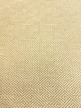 Load image into Gallery viewer, 1.6 Yard Boris Kroll Maiandros Texture Camel Beige Woven Greek Key Geometric Chenille Upholstery Fabric WHS 5101