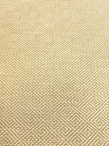 1.6 Yard Boris Kroll Maiandros Texture Camel Beige Woven Greek Key Geometric Chenille Upholstery Fabric WHS 5101