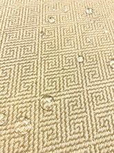 Load image into Gallery viewer, 1.6 Yard Boris Kroll Maiandros Texture Camel Beige Woven Greek Key Geometric Chenille Upholstery Fabric WHS 5101