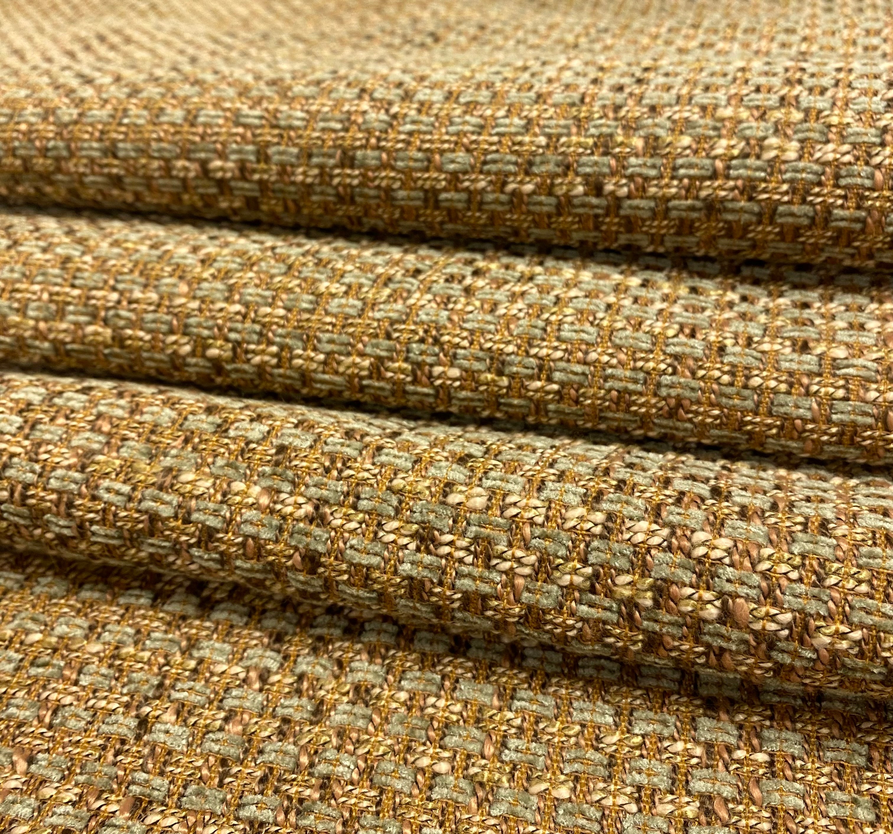 Designer Seafoam Beige White Raffia MCM Mid orders Century Modern Tweed Upholstery Fabric STA 3259