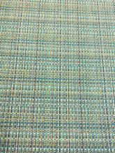 Load image into Gallery viewer, Water Stain Resistant Teal Navy Blue Taupe MCM Mid Century Modern Tweed Upholstery Fabric STA 5204