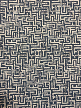 Load image into Gallery viewer, Designer Water &amp; Stain Resistant French Blue Off White Geometric Upholstery Fabric WHS 4631