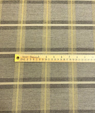 Load image into Gallery viewer, Sunbrella Flannel Fusion 44098-0003 Grey Black Gold Outdoor Plaice Tartan Upholstery Fabric WHS 5061