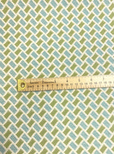 Load image into Gallery viewer, 2.5 Yards Brunschwig &amp; Fils New Briquetage Aqua Lime Cotton Indoor Outdoor Upholstery Fabric STA 6324