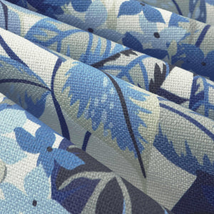 Bella Dura Indoor Outdoor Peace Grove Botanical Tropical Navy Blue Grey White Upholstery Drapery Fabric FB
